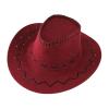blloocod Kids Western Cowboy Hat Sun Hat for Girls Boys Rodeo Camping Play Dress Up- Dark Red view 3