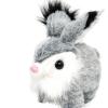 DYNWAVE Bunny Toy Rabbit Interactive Electronic Pet Portable Realistic Adorable Walking Wiggle Ears for Children Gifts, Light Gray view 2