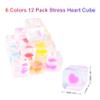 12 Pack Valentines Squishy Stress Cube Squeeze Toy, Sensory Stress Balls Fidget Toys for Adults Kids Class Valentine Day Card Gifts Bulk Valentine Party Favors view 2