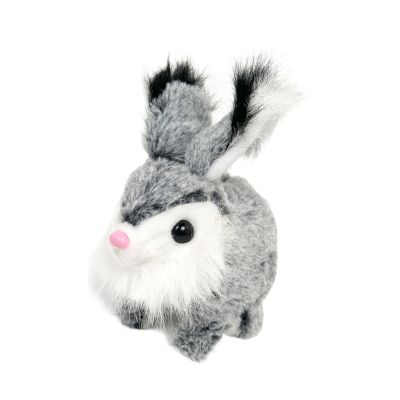 DYNWAVE Bunny Toy Rabbit Interactive Electronic Pet Portable Realistic Adorable Walking Wiggle Ears for Children Gifts, Dark Gray