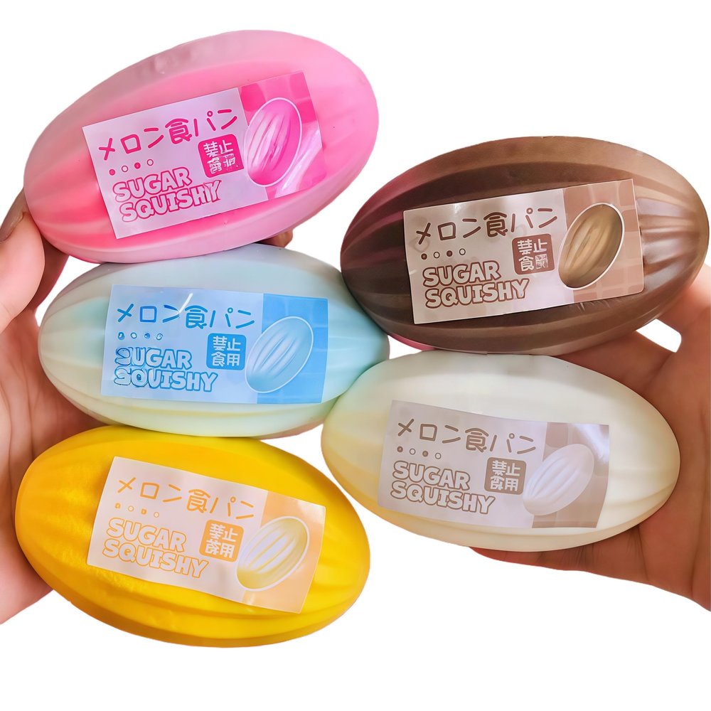 5-Pack Sticky Bread Slow Rising Squishy Set, Soft Foam Stress Relief Squeeze Squishies for Adults, Bread-Shaped Sensory Stress Balls for Desk, Office & Gifts 14+