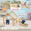Indoor Toddler Climbing Toy Set, 4 in 1 Wooden Climber Slide Playset for 18-48 Months, Adjustable Angle Climbing Frame with Slide Board, Maximum Load 110 lbs view 4