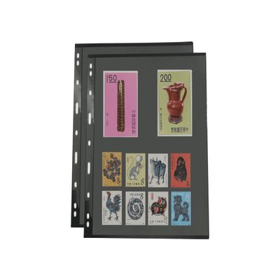 PCCB MINGT 10 Pcs Widened 9-Hole Album Pages (Black, 1 Pocket)