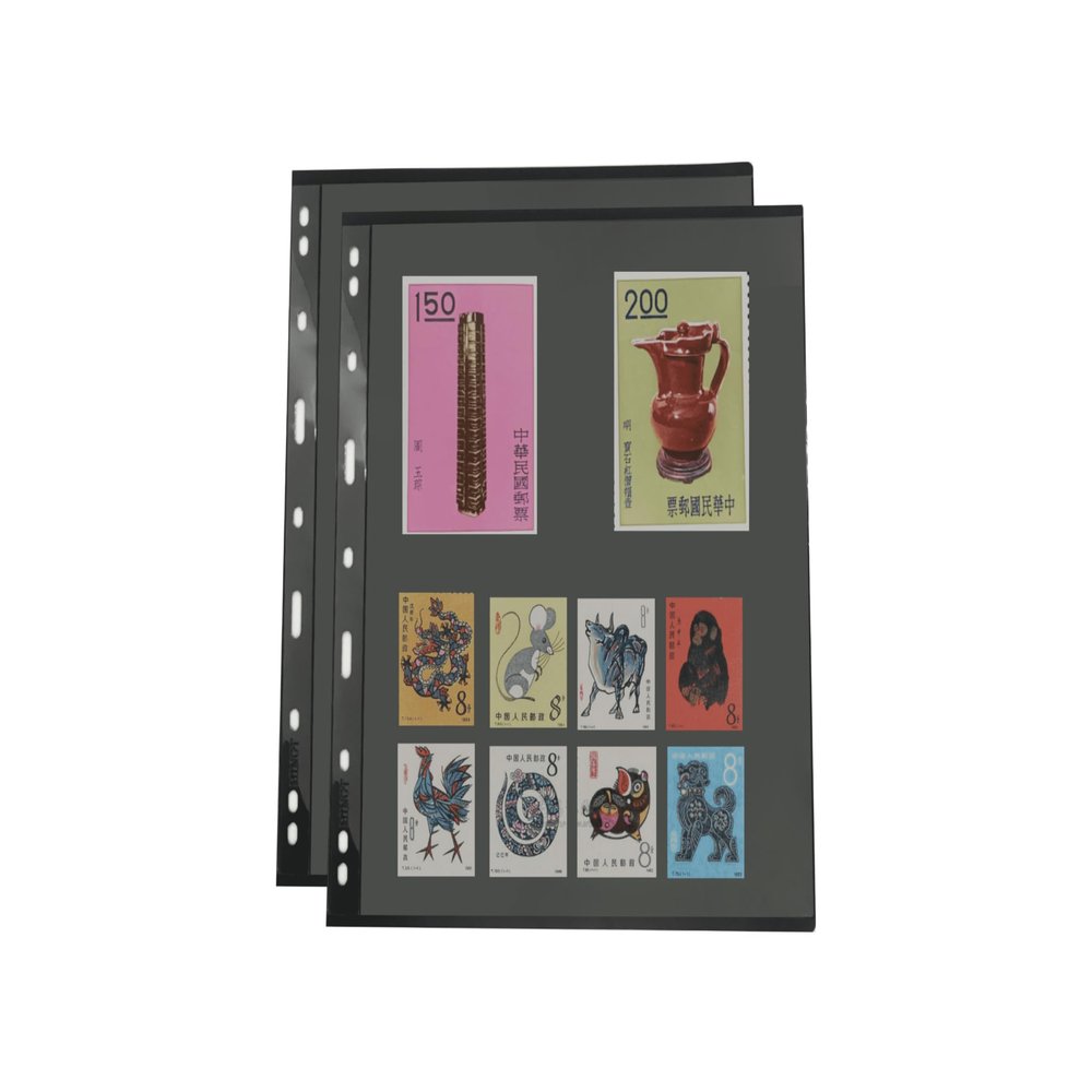 PCCB MINGT 10 Pcs Widened 9-Hole Album Pages (Black, 1 Pocket)