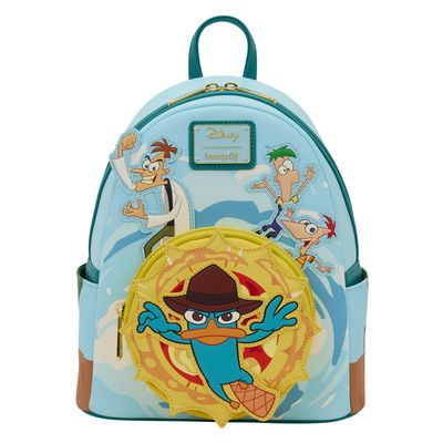 Loungefly Disney: Phineas and Ferb - Embroidered Characters Light-Up Mini Backpack - Gift for Kids & Adults Collectible Bags
