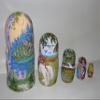 Russian Tales: Ivan Tsarevich, the Grey Wolf and the Firebird nesting doll handmade view 2
