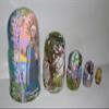 Russian Tales: Ivan Tsarevich, the Grey Wolf and the Firebird nesting doll handmade view 4