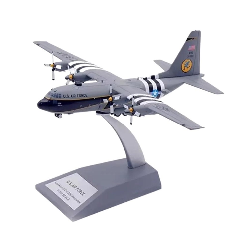 Die Cast Plane 1:200 for C-130H Hercules Transport Aircraft 93-1456 Simulation Alloy Mini Airplane Model Artwork Finished Metal Airplane