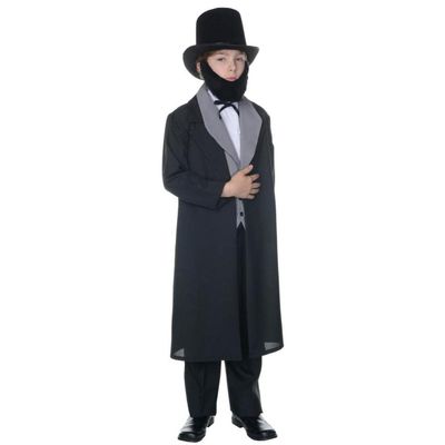 Abraham Lincoln Child Halloween Costume, Small 4-6 Multicoloured