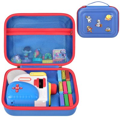 Case Compatible with Little Tikes Story Dream Machine Starter Set, Toys Storage Bag with DIY Embroidery Patches, Organizer for Projector Storytime Books and Audio Character- Blue Space (Box Only)