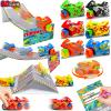 [3D Race Card] 24 Pack Valentines Gifts for Teens, Valentines Cards with 3-In-1 Motorbike Toys Inertia Toy Friction Powered Cars & Cards for Kid Classroom Exchange Prizes Goodie Bag Filler Party Favor view 1