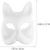 10Pcs Therian Mask - White Cat & Fox for DIY Crafts, Halloween & Party, Paintable Blank Animal Dress Up view 2