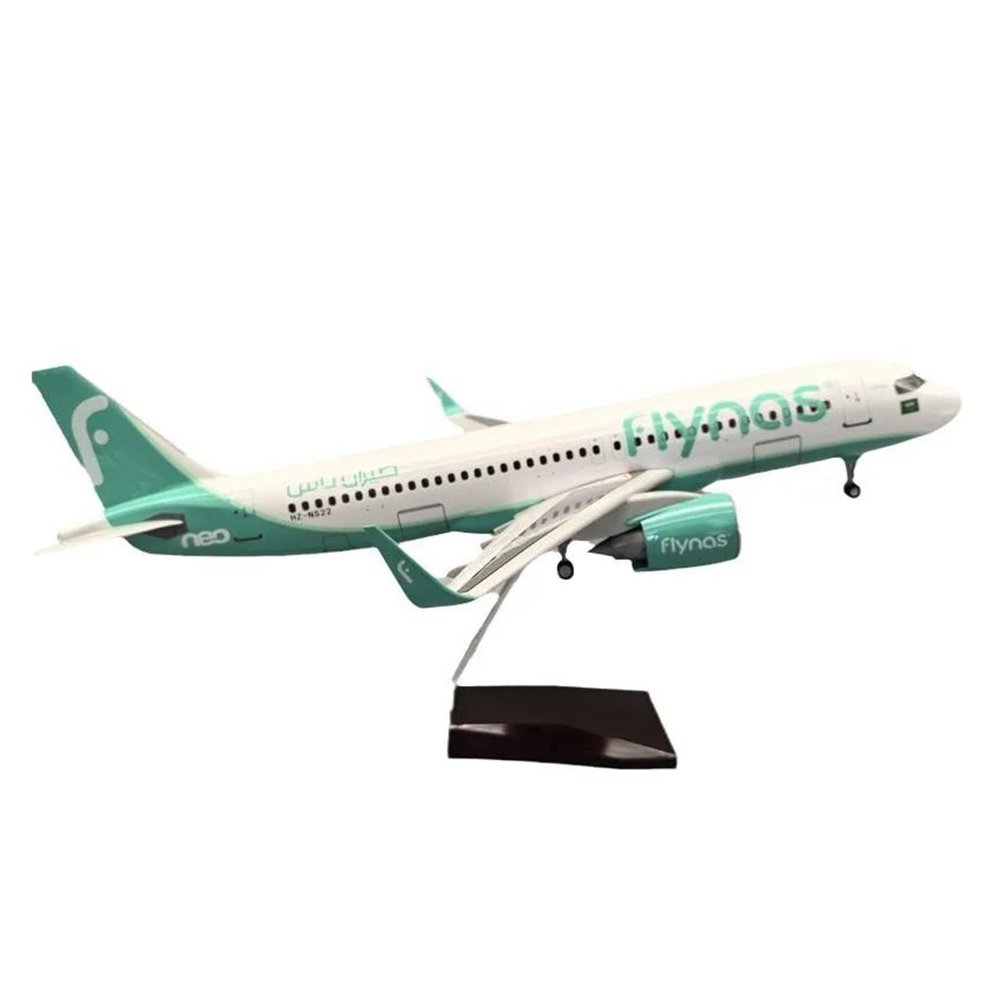 Die Cast Plane for 47cm Flynas Saudi NAS A320neo Model Plane Toy Scale Aircraft Diecast Resin Aircraft W Led Finished Metal Airplane(Without Light)