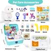 Pet Care Play Set for Kids, 16Pcs Doctor Kit Pretend Play Vet Puppy Dog Grooming & Feeding Toys with Backpack, Educational Toys for Girls and Boys 3-7 Years Old view 2