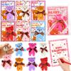 28 Pack Valentines Day Gifts for Kids Classroom Mini Plush Bear Keychain Toys with Valentine Day Cards for Kids School, Valentines for Class Exchange Cards Gifts Prizes Party Favors for Boys Girls