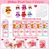 28 Pack Valentines Day Gifts for Kids Classroom Mini Plush Bear Keychain Toys with Valentine Day Cards for Kids School, Valentines for Class Exchange Cards Gifts Prizes Party Favors for Boys Girls view 2