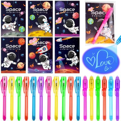 24 Pack Valentines Day Gifts for Kids Classroom LED Invisible Ink Pen with Valentines Cards for Kids School, Spy Pen Magic Gifts Valentines for Class Exchange Cards Prizes Party Favors for Boys Girls