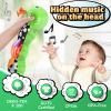 LIGHTDESIRE Baby Toys 6-12 Months Musical Caterpillar,Stuffed Animals Infant Toys 0-6 Months Sensory Toy with Ruler Design,Crinkle&Ring Bell,Baby Teething Toys for Tummy Time Boy Girl Gifts (Green) view 4