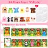 24 Pack Valentines Day Gifts for Kids Classroom Animal Plush Toy Keychain with Valentines Cards for Kids School, Valentines for Kids Class Exchange Cards Gifts Prizes Party Favors for Boys Girls view 2