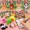 24 Pack Valentines Day Gifts for Kids Classroom Animal Plush Toy Keychain with Valentines Cards for Kids School, Valentines for Kids Class Exchange Cards Gifts Prizes Party Favors for Boys Girls view 4