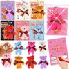 28 Pack Valentines Day Cards with Mini Bear Plush Toy Keychains Valentiens Day Gifts for Kids School, Valentines for Kids Classroom Valentines for Class Exchange Gifts Party Favors for Boys Girls view 1