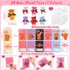 28 Pack Valentines Day Cards with Mini Bear Plush Toy Keychains Valentiens Day Gifts for Kids School, Valentines for Kids Classroom Valentines for Class Exchange Gifts Party Favors for Boys Girls view 2