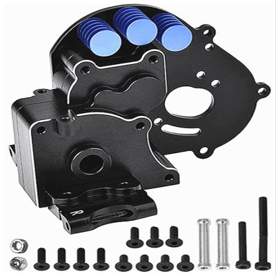 Aluminum Transmission Case Gearbox Housing Cover w/Motor Plate Upgrade Parts for 1/10 Slash 2WD Rustler Stampede Bandit 2WD RC Car, Replaces #3691.