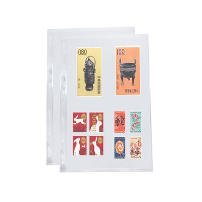 PCCB MINGT 10Pcs Widened Type 9-Hole Transparent Single-Sided Album Inner Sheets Card Stamp Banknote Collection Album Inserts Pages For Coin Collecting And Supplies (Single Pocket)