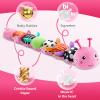 HEMRLY Baby Gifts Toys, Sensory Toy 0-6 Months, Musical Stuffed Caterpillar Plush with Soft Teether, Rattle for Tummy Time, Infant Car Seat Toy for 0-3-6-12 Month Boys Girls Gifts - Spotted Pink view 3