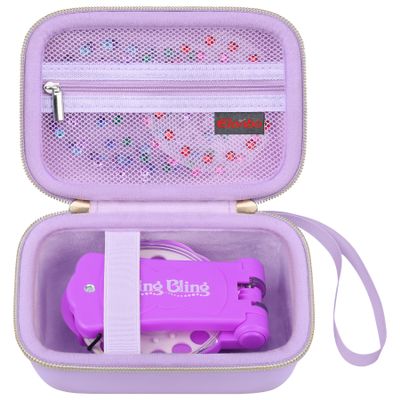 Elonbo Carrying Case for Blinger Dazzling Starter Kit,Blinger Kids Glam Collection Starter Kit Storage Bag,Kids Hair Styling Tool Travel Organizer Holder,Pocket fits Gems Rhinestones. Purple