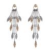 11.4 * 1.9cm Vintage Metal Tassel Geometric Leaf Earrings For Women,silvery,11.4 * 1.9cm view 1