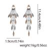 11.4 * 1.9cm Vintage Metal Tassel Geometric Leaf Earrings For Women,silvery,11.4 * 1.9cm view 3
