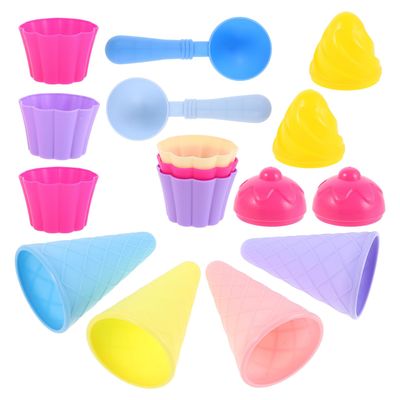 Abaodam 3Set Ice Cream Molds Beach for Lightweight Scoop Cones for Outdoor Seaside Creative Play Portable