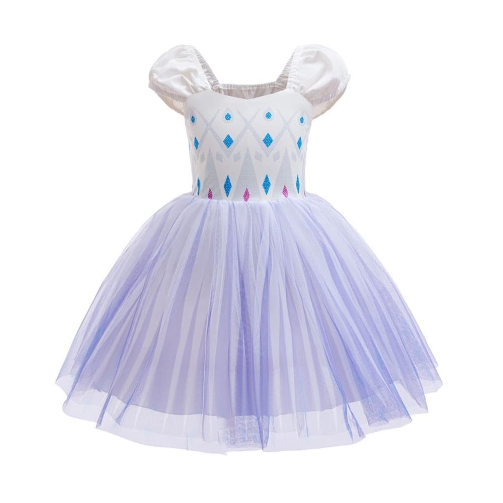 Dressy Daisy Toddler Girls Snow Princess White Tulle Costume Dress, 4-5T