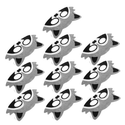 BCOATH 10pcs Zoo Animal Felt Masks for Raccoon and Amphibian Style with Elastic Strap Soft Lightweight for Jungle Themed Birthday Parties Classroom Performances