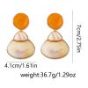 7 * 4.1cm Retro Alloy Resin Geometric Earrings For Women,silvery,7 * 4.1cm view 4