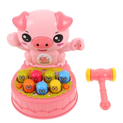 HAKIDZEL Hammer Pounding Interactive Pig Mole Game Enhancing Sensory Development Hand-Eye Coordination Muscle Strength Colorful Early Learning Gift for Boys and Ages
