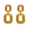 6.7 * 2.9cm Bohemian Alloy Geometric Rectangular Splicing Earrings For Women,pink,6.7 * 2.9cm view 2