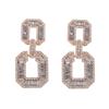 6.7 * 2.9cm Bohemian Alloy Geometric Rectangular Splicing Earrings For Women,pink,6.7 * 2.9cm view 3