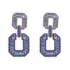 6.7 * 2.9cm Bohemian Alloy Geometric Rectangular Splicing Earrings For Women,pink,6.7 * 2.9cm view 4