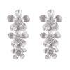 4.7 * 2cm Vintage Alloy Flower Earrings For Women,silvery,4.7 * 2cm view 1