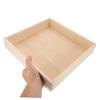 BCOATH Wooden Sand Pit Table Stable Square Sandbox Tray for Indoor Playrooms Natural Wood Sand Storage Box Preventing Spills for Small Spaces view 4