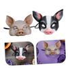 Abaodam 4pcs Half Face Animal Cosplay Masks for Masquerade Carnival Halloween Party Dress Up Breathable Festival Accessories White and Black view 3