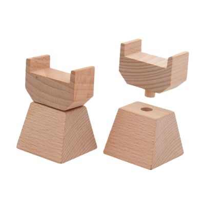KiBcsLic 2X Train Track Bridge Piers Rotating Wood for Kids for Toy Train Track Accessories Educational Hand Eye Coordination