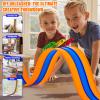 Tyholoo 3-Lane 16ft Flexible Race Track for Kids 3+ with Fixed Base & Strong Suction Cups, 6 1/64 Scale Pull-Back Cars view 3