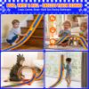 Tyholoo 3-Lane Flexible Race Track for Kids 3+ with Fixed Base & Strong Suction Cups, 6 1/64 Scale Pull-Back Cars view 4