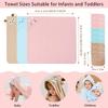  12 PCS Baby Bath Towels Set, 3 PCS Hooded Baby Towels & 9 PCS Washcloths, 32x32 Inches Ultra Absorbent Cute Soft Newborn Essentials Gift for Boys & Girls (Pink + Brown + Blue) view 2
