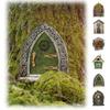 6-Piece Fairy Door Set - 3D Wooden Miniature Fairy House for Outdoor Tree & Wall Decoration, DIY Garden Ornament view 2