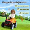 12V Electric Kid Ride on Tractors, Electric Vehicles Powered by Remote Control Batteries, Children can Ride on Toys, Music, LED Lights, Bluetooth (Red) view 3