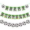2Pcs Soccer Happy Birthday Banner, Soccer Birthday Banner, Football Theme Bunting Sign for Kids Boys Girls Sports Themed Birthdays Party Decorations Supplies view 1